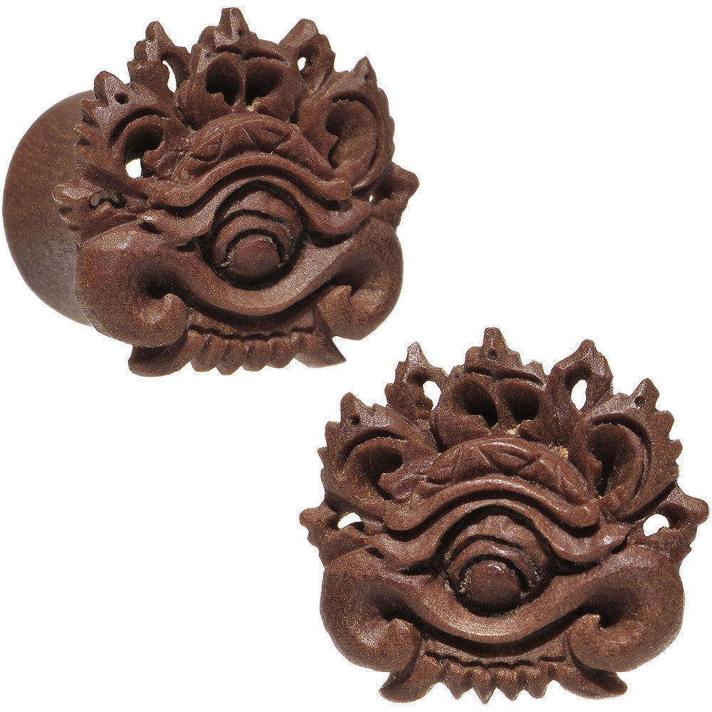 7/16 Organic Wood Dark Magic Hand Carved Plug Set