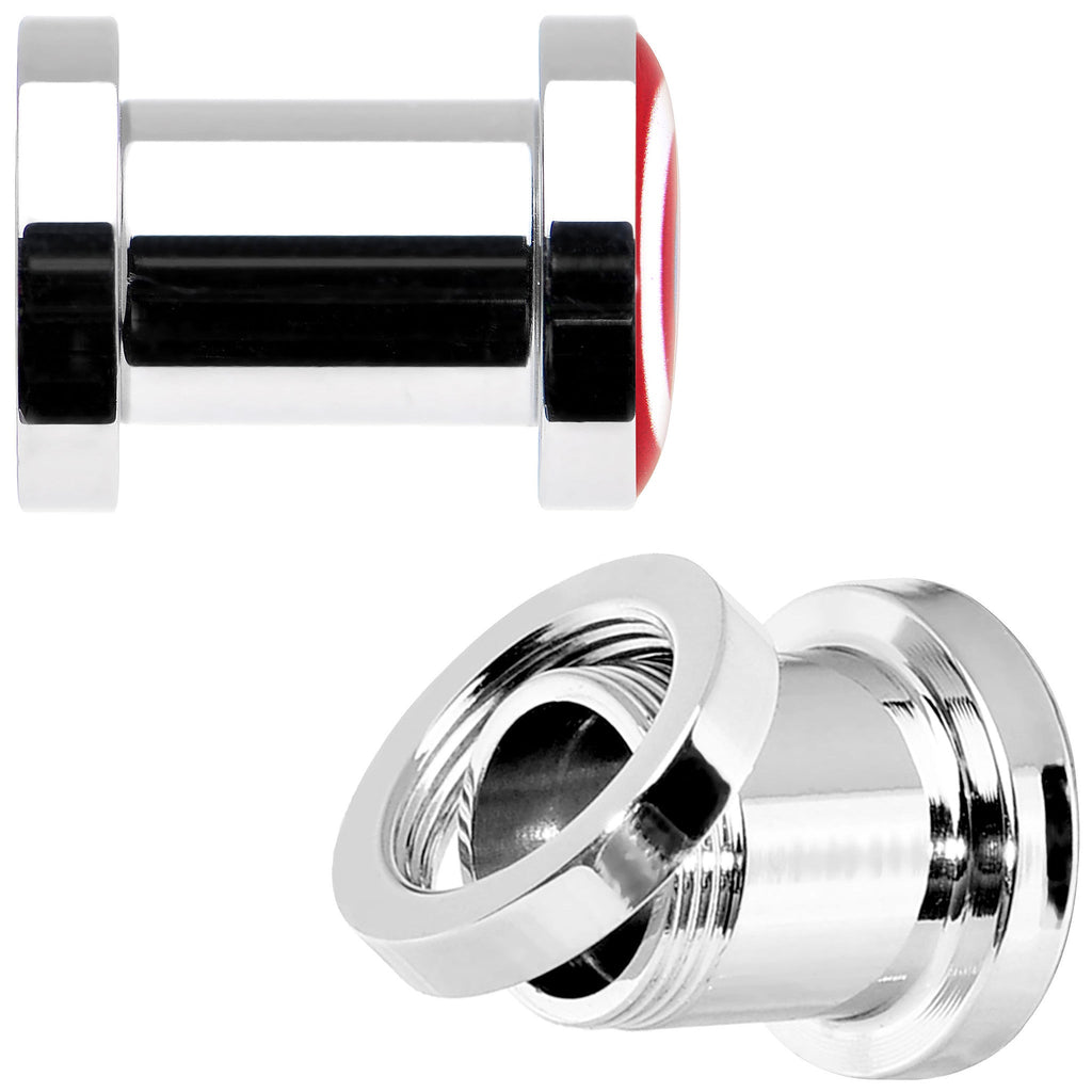 2G Steel Licensed Captain America Logo Screw Fit Plug Set