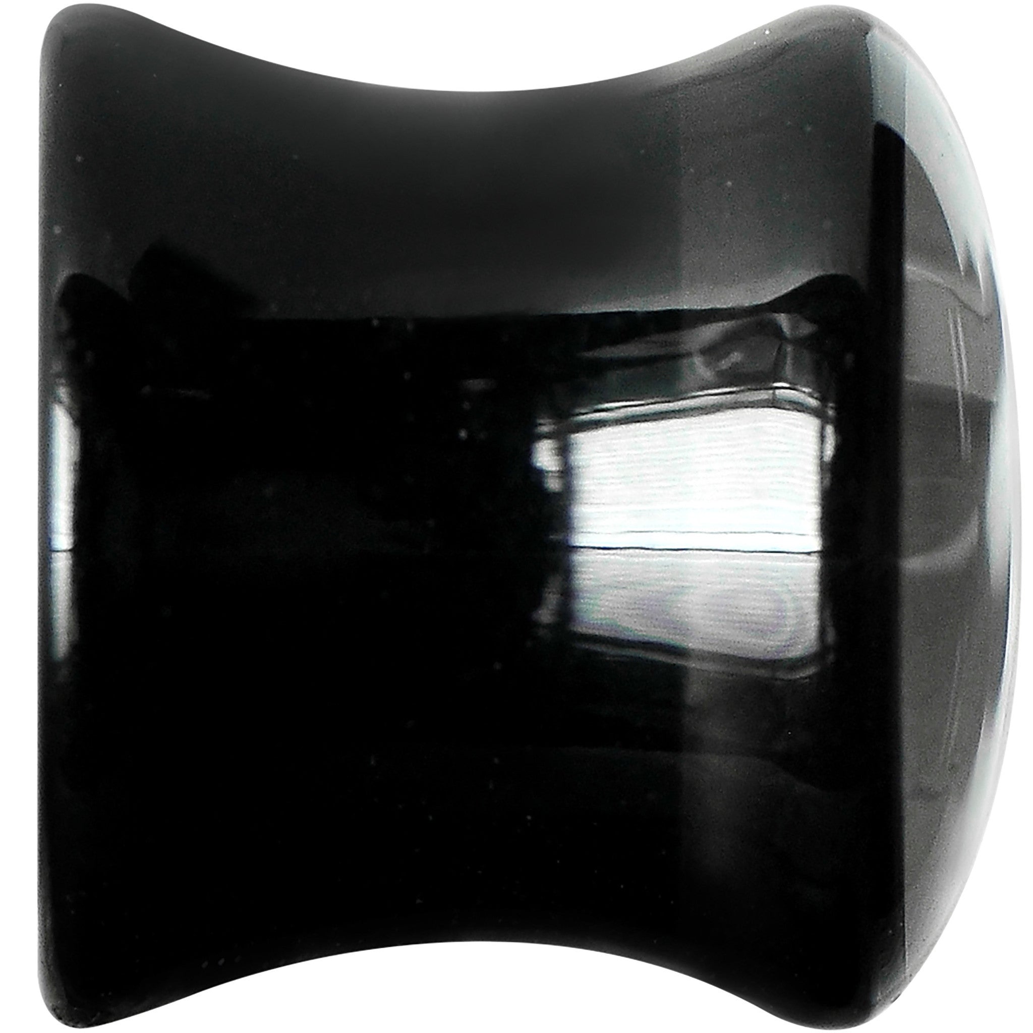 00G Black Acrylic Drop the White Anchor Saddle Plug