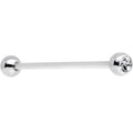 Double Gem Stainless Steel Industrial Barbell 38mm