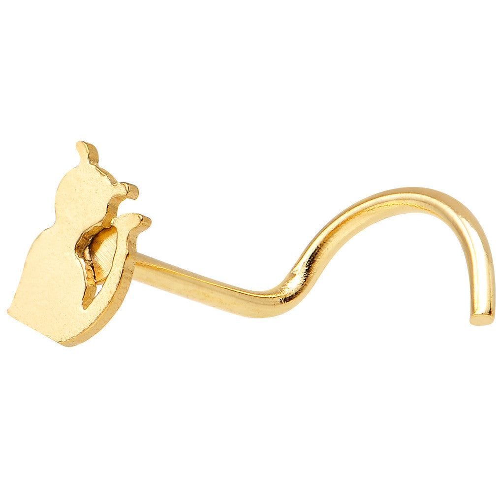 Gold Anodized Titanium Kitty Cat Nose Ring