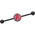 Licensed Black Plated Red Avengers Logo Industrial Barbell 35mm
