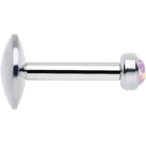 1/4 Steel 2.5mm Synthetic Pink Opal Internal Thread Tragus Earring
