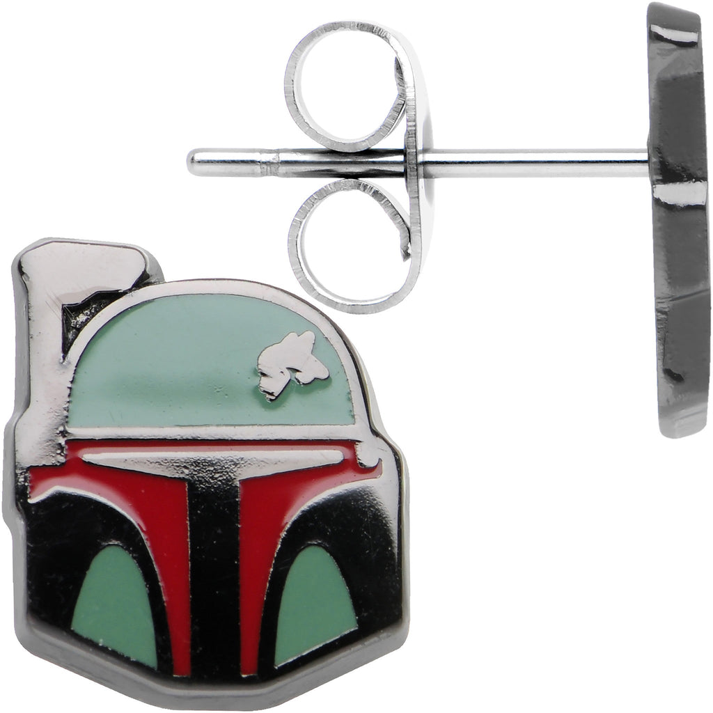 Officially Licensed Star Wars Boba Fett Helmet Stud Earrings