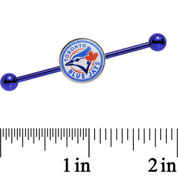Licensed MLB Blue Anodized Toronto Blue Jays Industrial Barbell 38mm