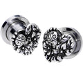 Ladybug Heart Screw Fit Tunnel Plug Set 6mm to 16mm