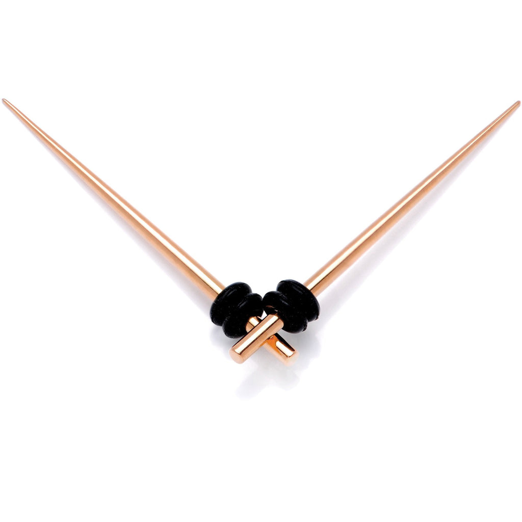 Rose Gold Tone Anodized Titanium Micro Taper Straight Plug Set 14G to 8G
