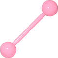 14G 5/8 Pink Acrylic Over Steel Tongue Ring