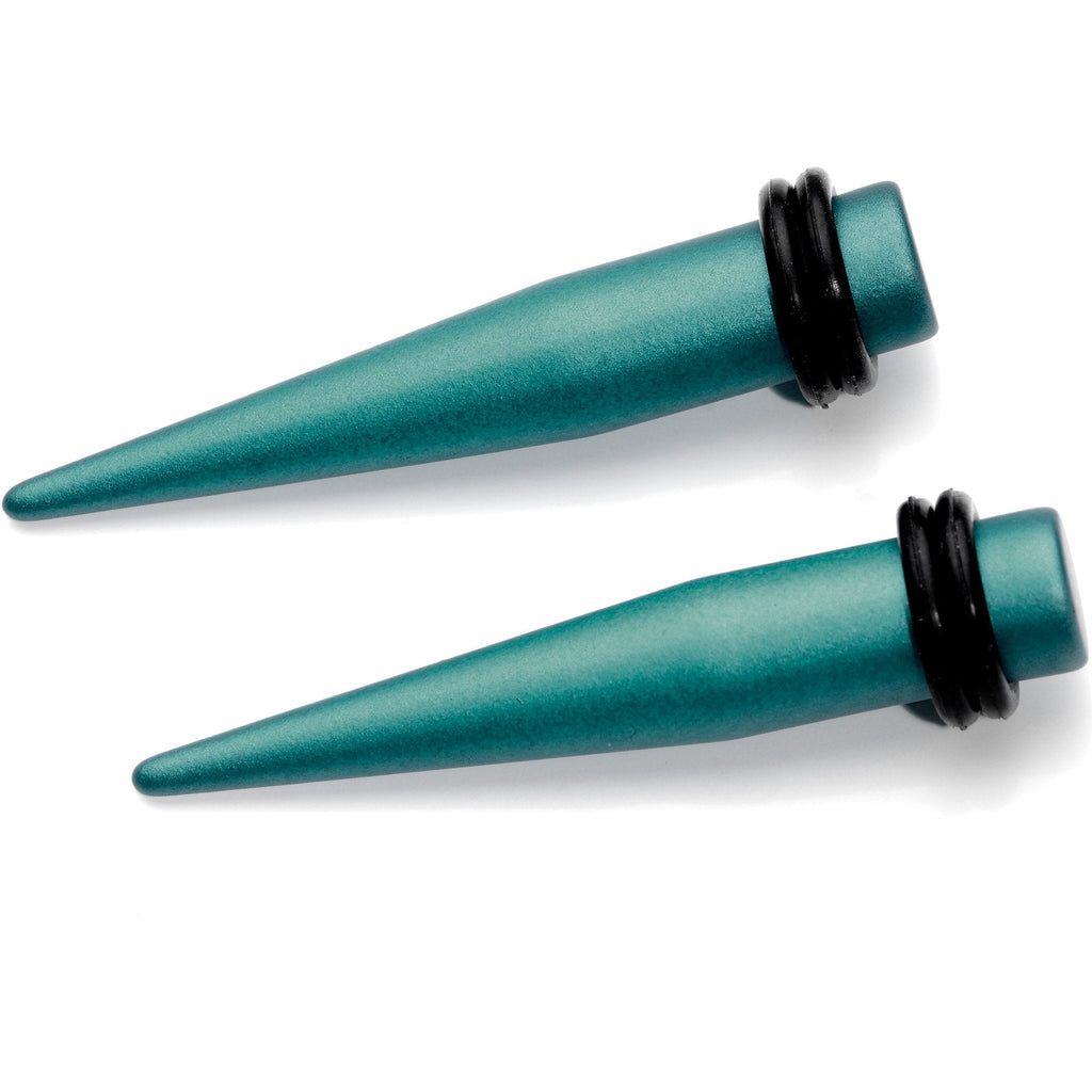 Teal Matte Silicone Straight Taper Set 4mm to 12mm