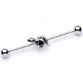 Red Gem Slither Snake Industrial Barbell 38mm