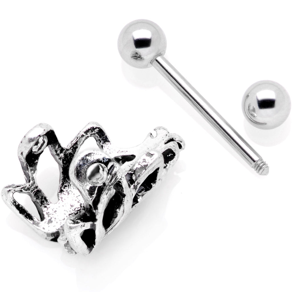 16G 1/2 Green Accented Abstract Butterfly Cuff Cartilage Earring