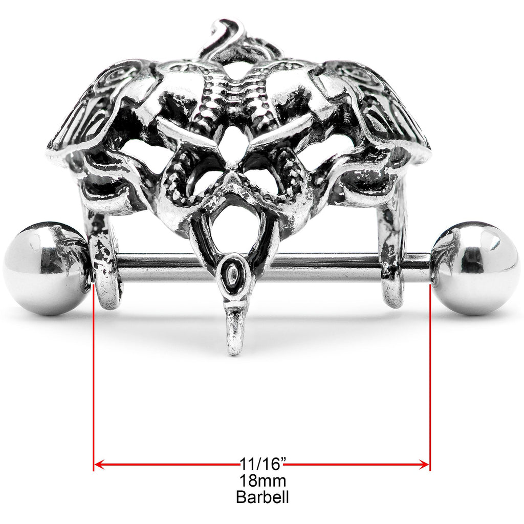 14G 9/16 Dueling Elephants Nipple Shield Set