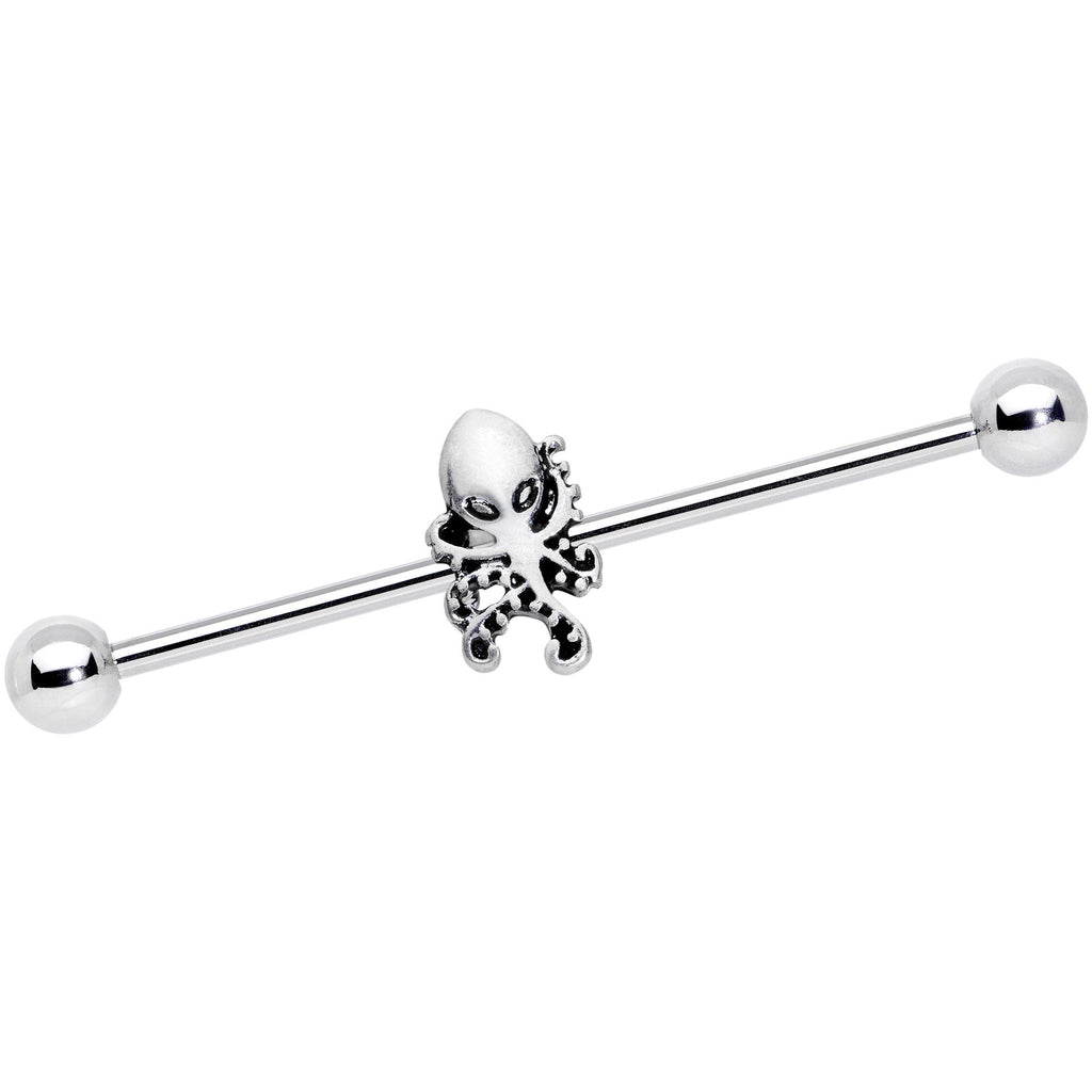 14G Evil Ancient Octopus Of The Deep Industrial Barbell 38mm