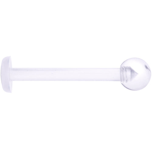14G 9/16 Clear Flexible Bioplast Straight Barbell Retainer
