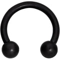14G 3/8 Matte Black Horseshoe Circular Barbell