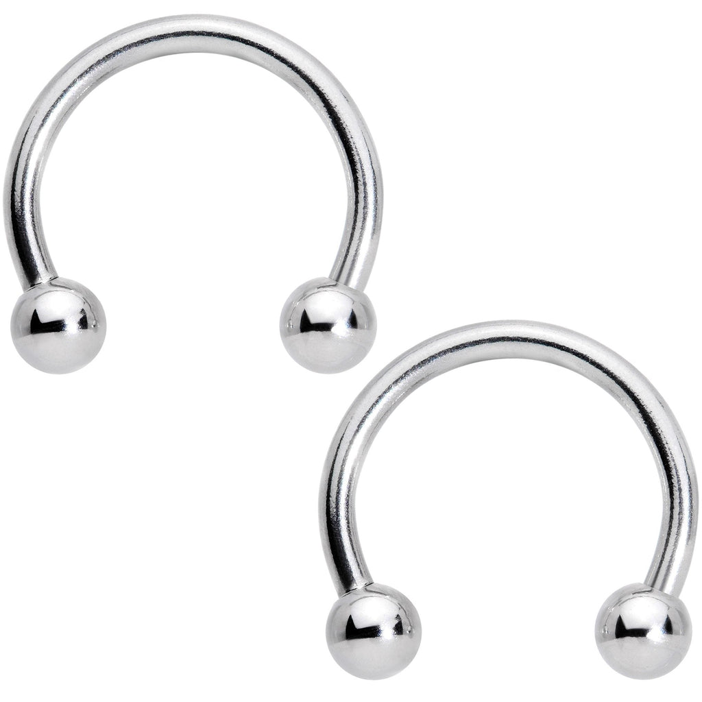 14G 9/16 1/2 Aqua Gem Flower Horseshoe Barbell Nipple Ring Set