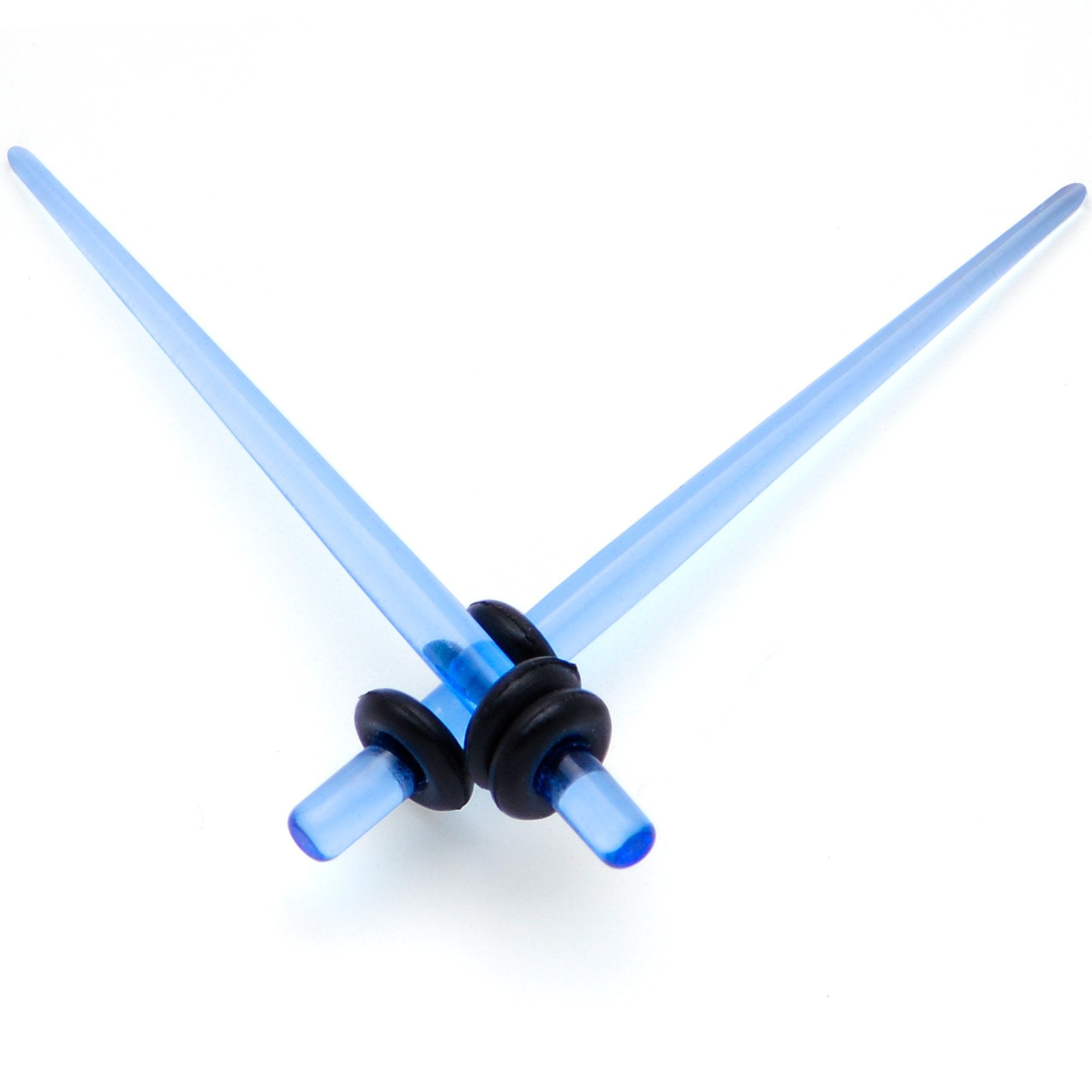 Blue Acrylic Straight Taper Set Available in Sizes  14G to 00G