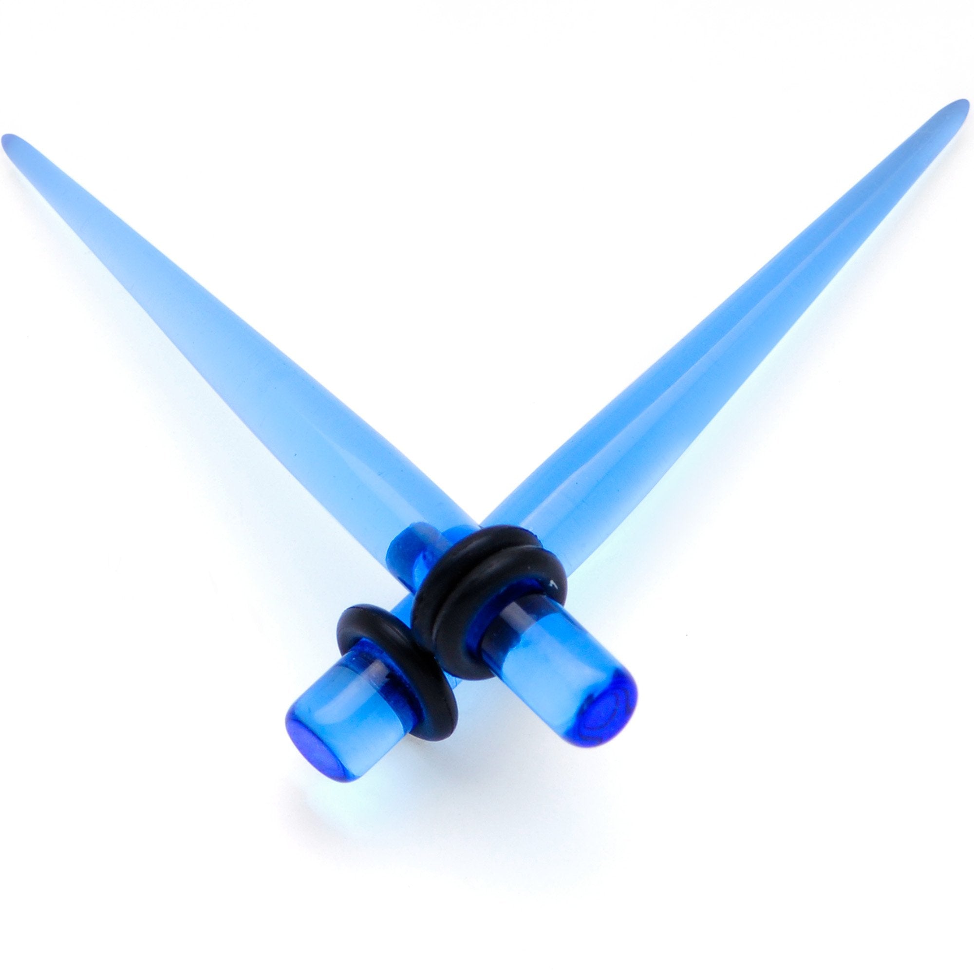 Blue Acrylic Straight Taper Set Available in Sizes  14G to 00G
