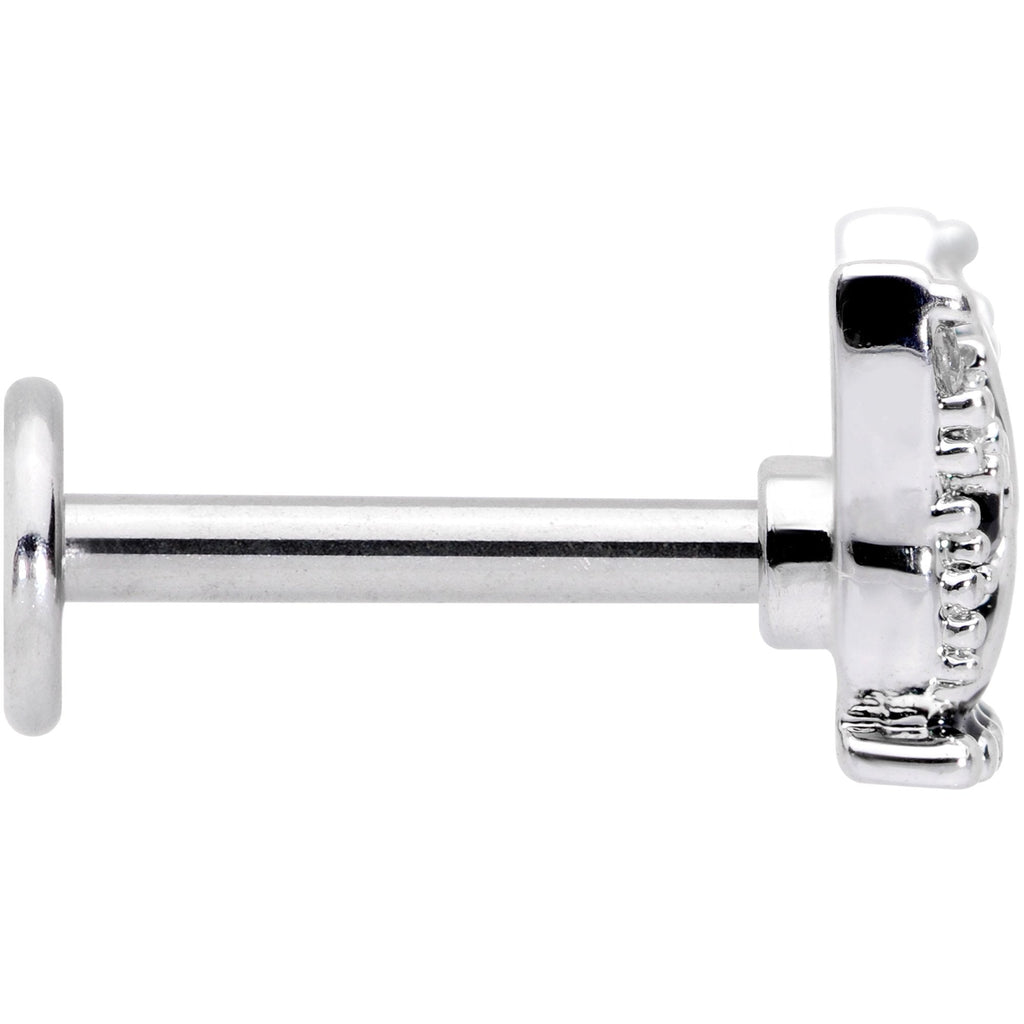 16G 5/16 Clear CZ Gem Bulldog Labret Monroe Tragus