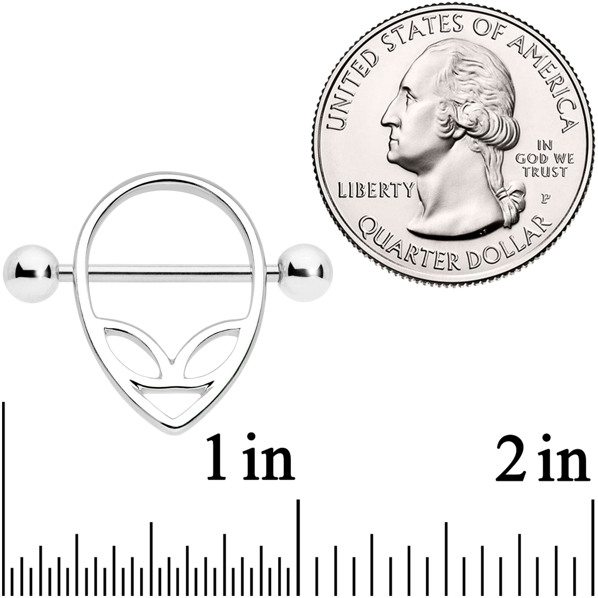 14G 9/16 UFO Alien Nipple Shield Set