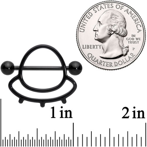 14G 13/16 Black Outer Space UFO Nipple Shield Set