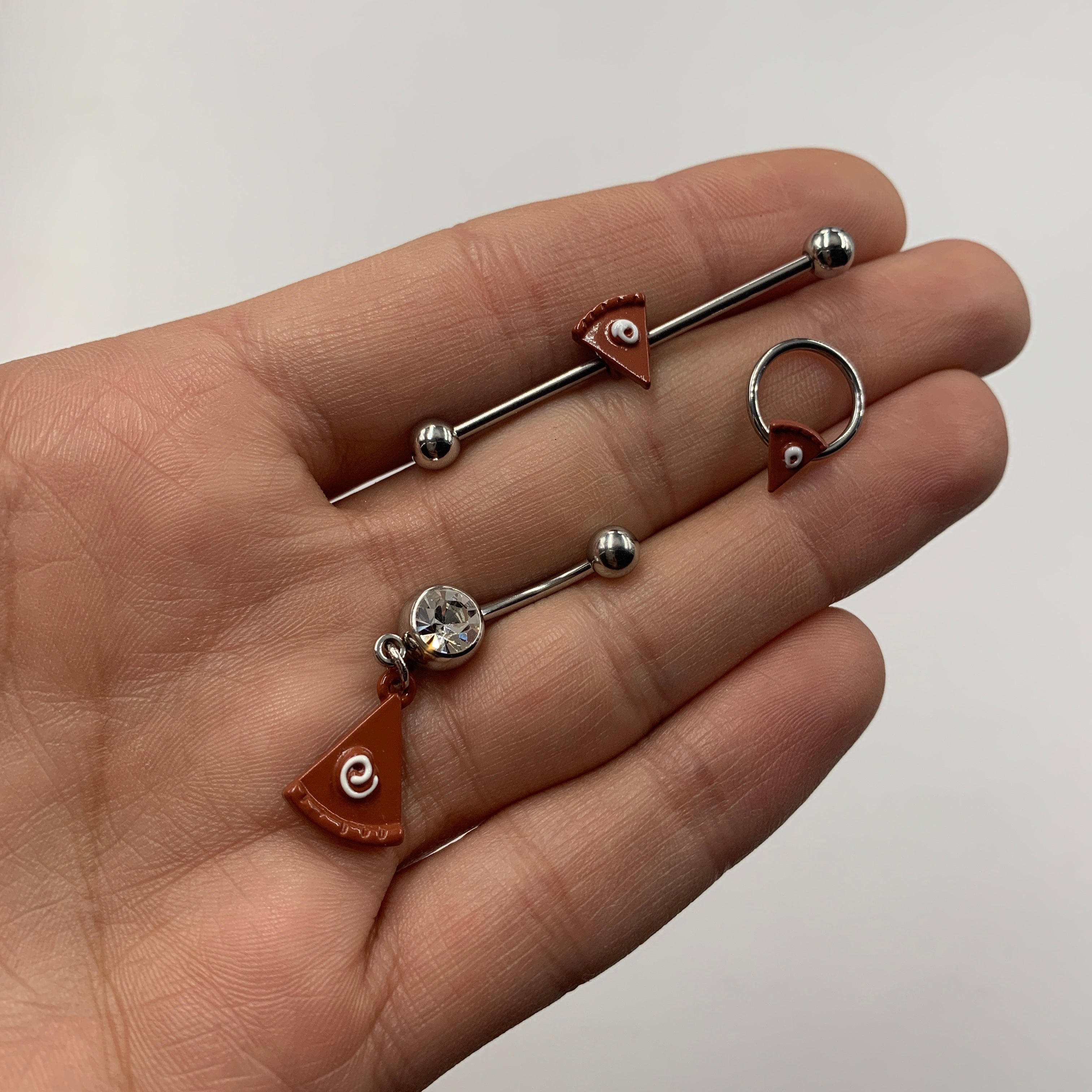 14G Pumpkin Pie Thanksgiving Industrial Barbell 38mm