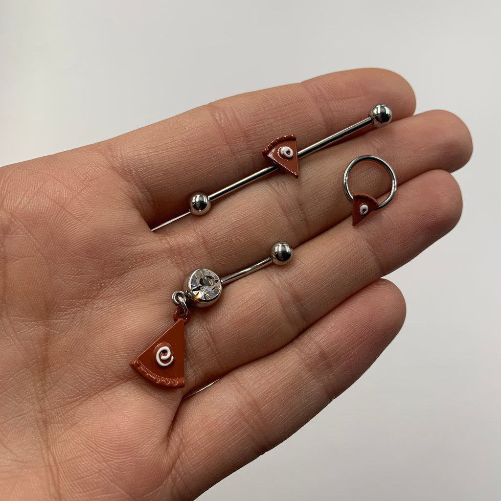 Clear Gem Pumpkin Pie Holiday Thanksgiving Dangle Belly Ring