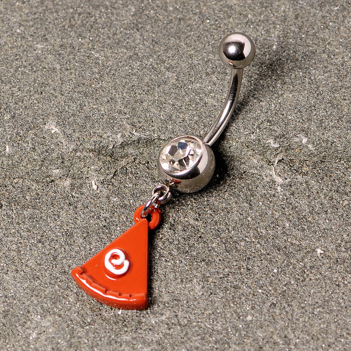 Clear Gem Pumpkin Pie Holiday Thanksgiving Dangle Belly Ring