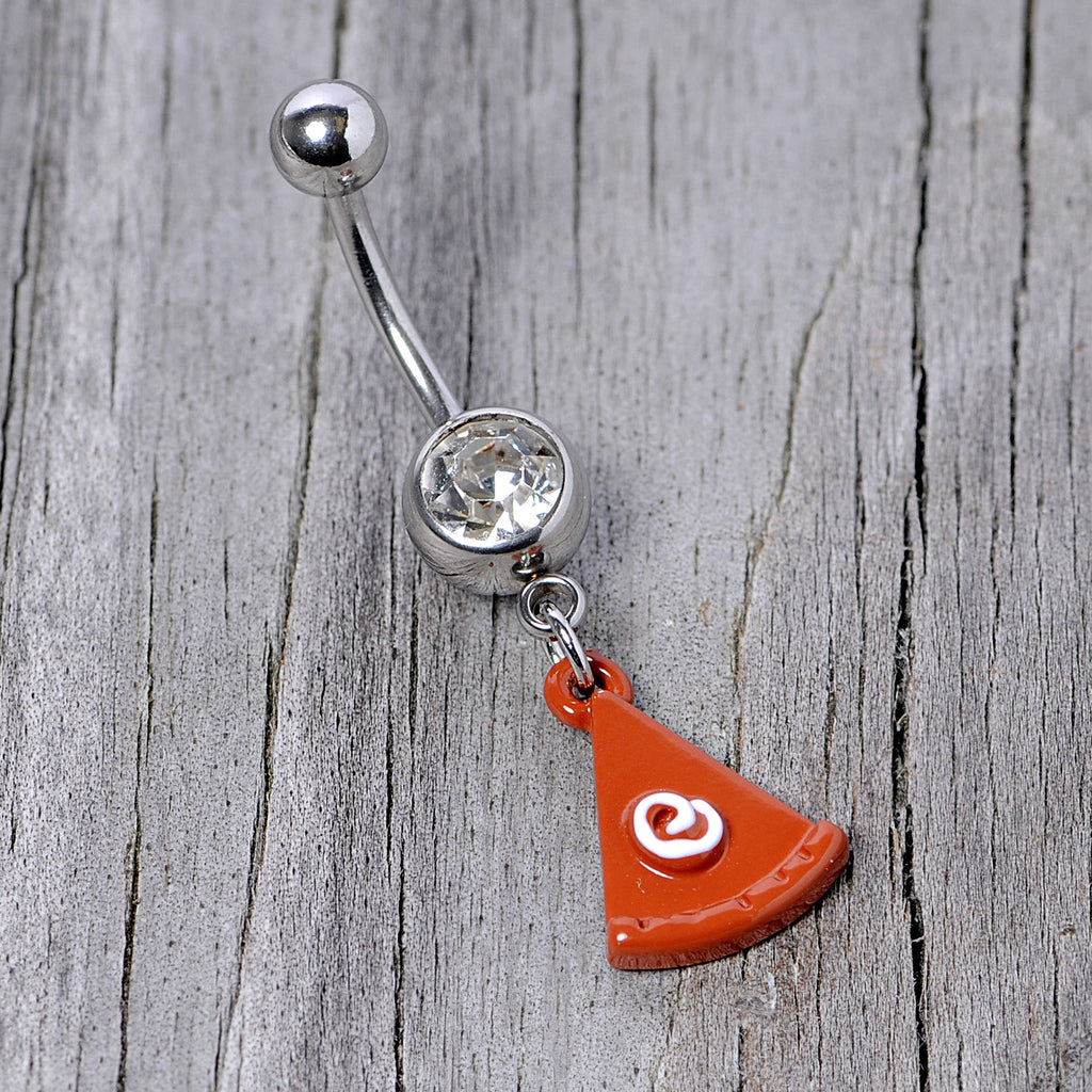 Clear Gem Pumpkin Pie Holiday Thanksgiving Dangle Belly Ring