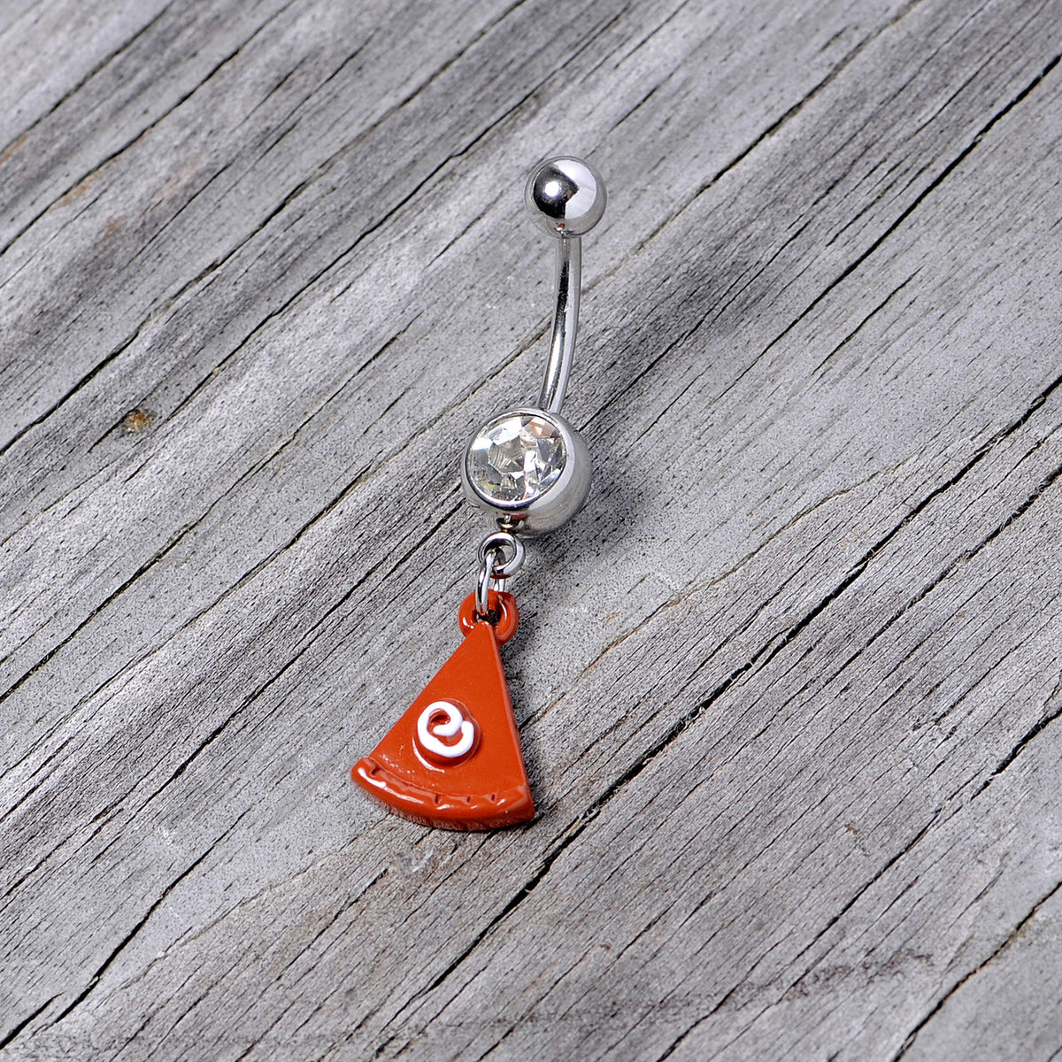 Clear Gem Pumpkin Pie Holiday Thanksgiving Dangle Belly Ring