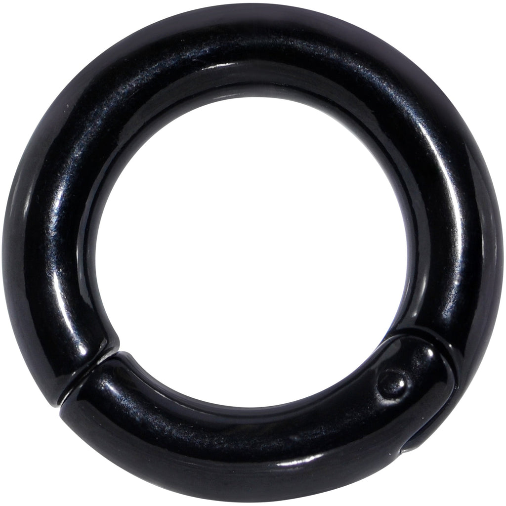 4G 5/8 Black PVD Steel Hinged Segment Ring