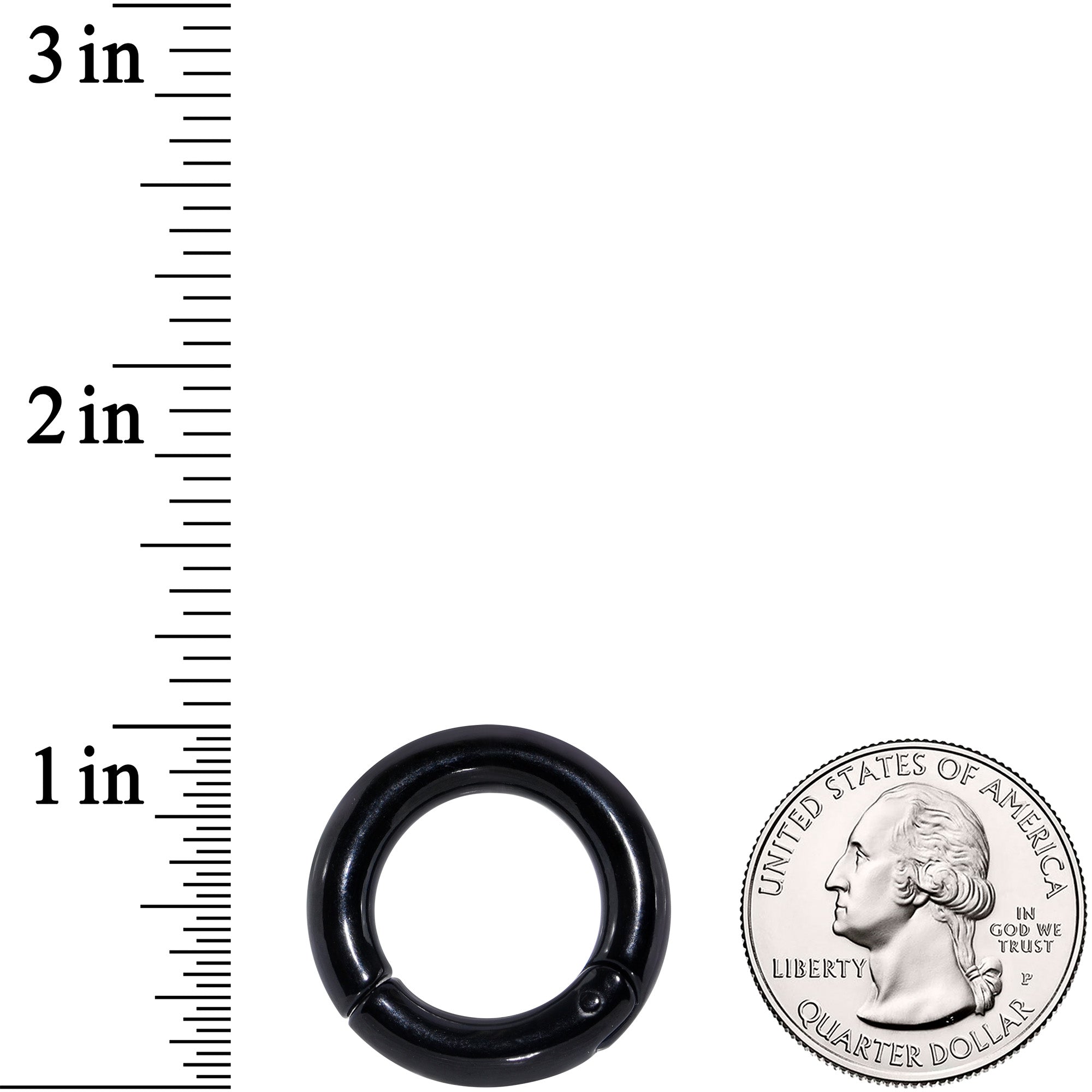 4G 5/8 Black PVD Steel Hinged Segment Ring