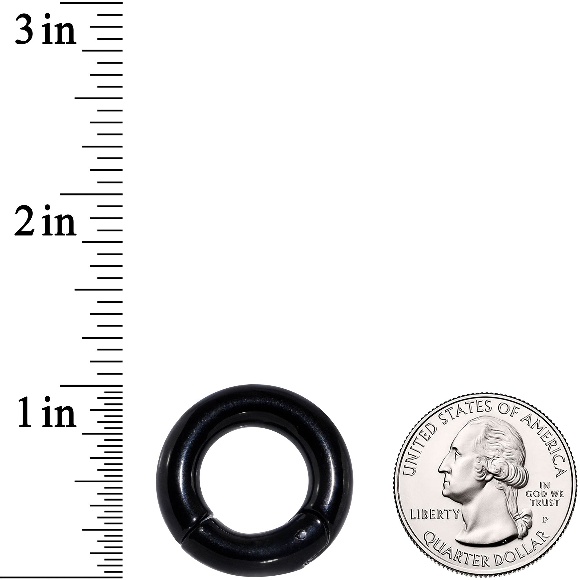 2G 9/16 Black PVD Steel Hinged Segment Ring
