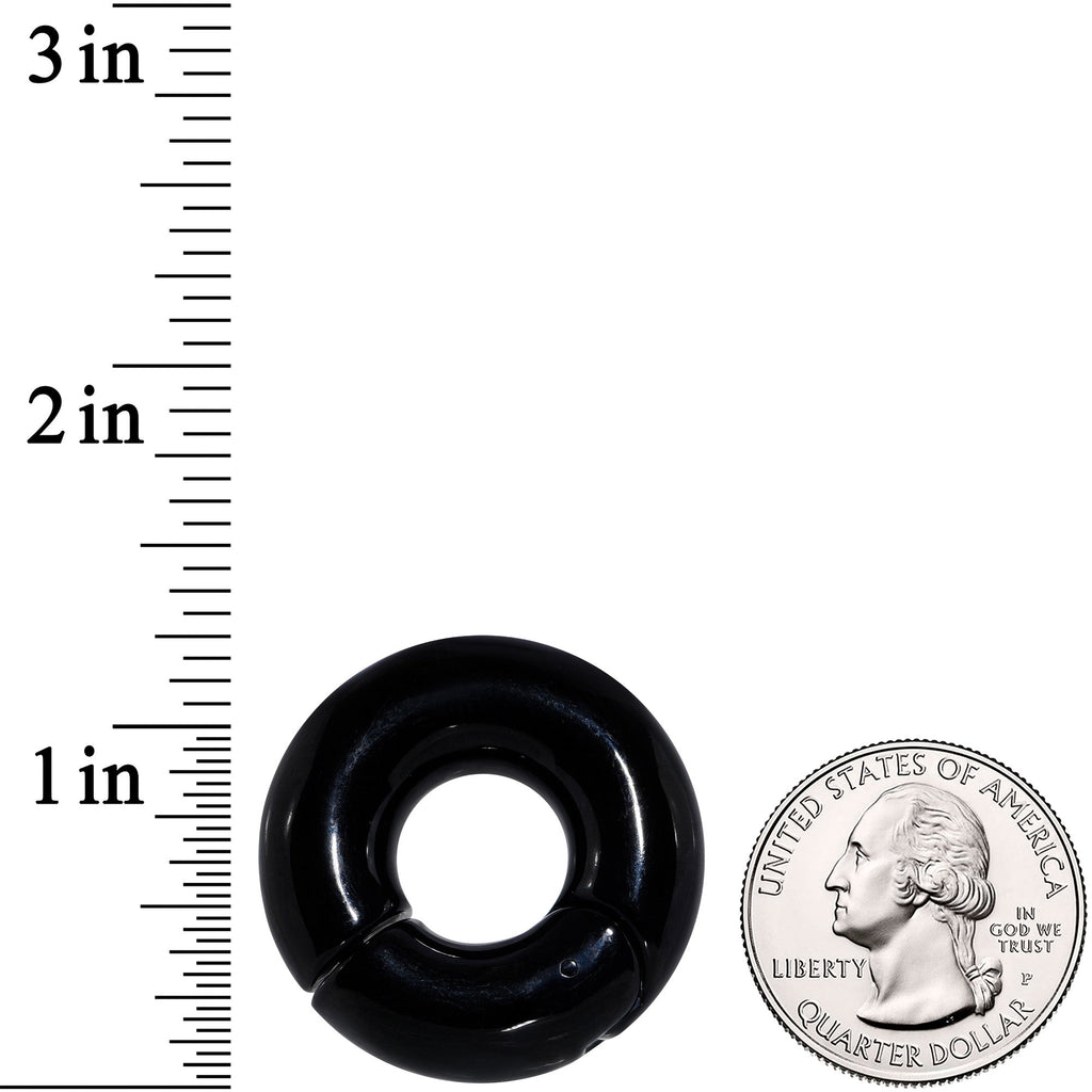 00G 1/2 Black PVD Steel Hinged Segment Ring