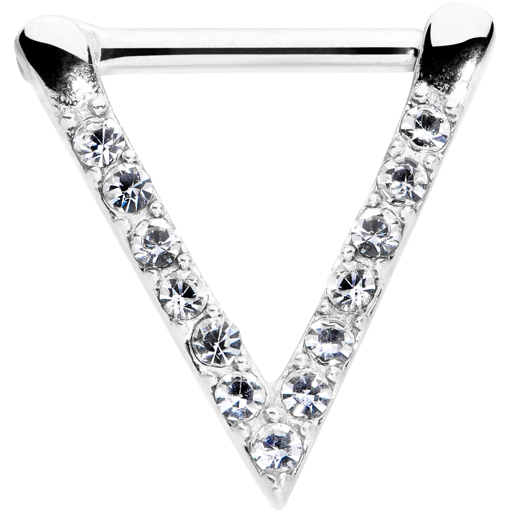 16G 5/16 Clear CZ Gem Sleek Triangle Septum Clicker