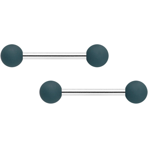 14G 9/16 Peach Grey Matte Barbell Nipple Ring Set of 4