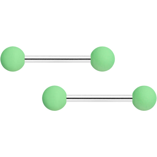14G 9/16 Mint Green Hot Pink Matte Barbell Nipple Ring Set of 4