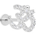 16G 5/16 Clear CZ Gem Amazing Om Labret Monroe Tragus