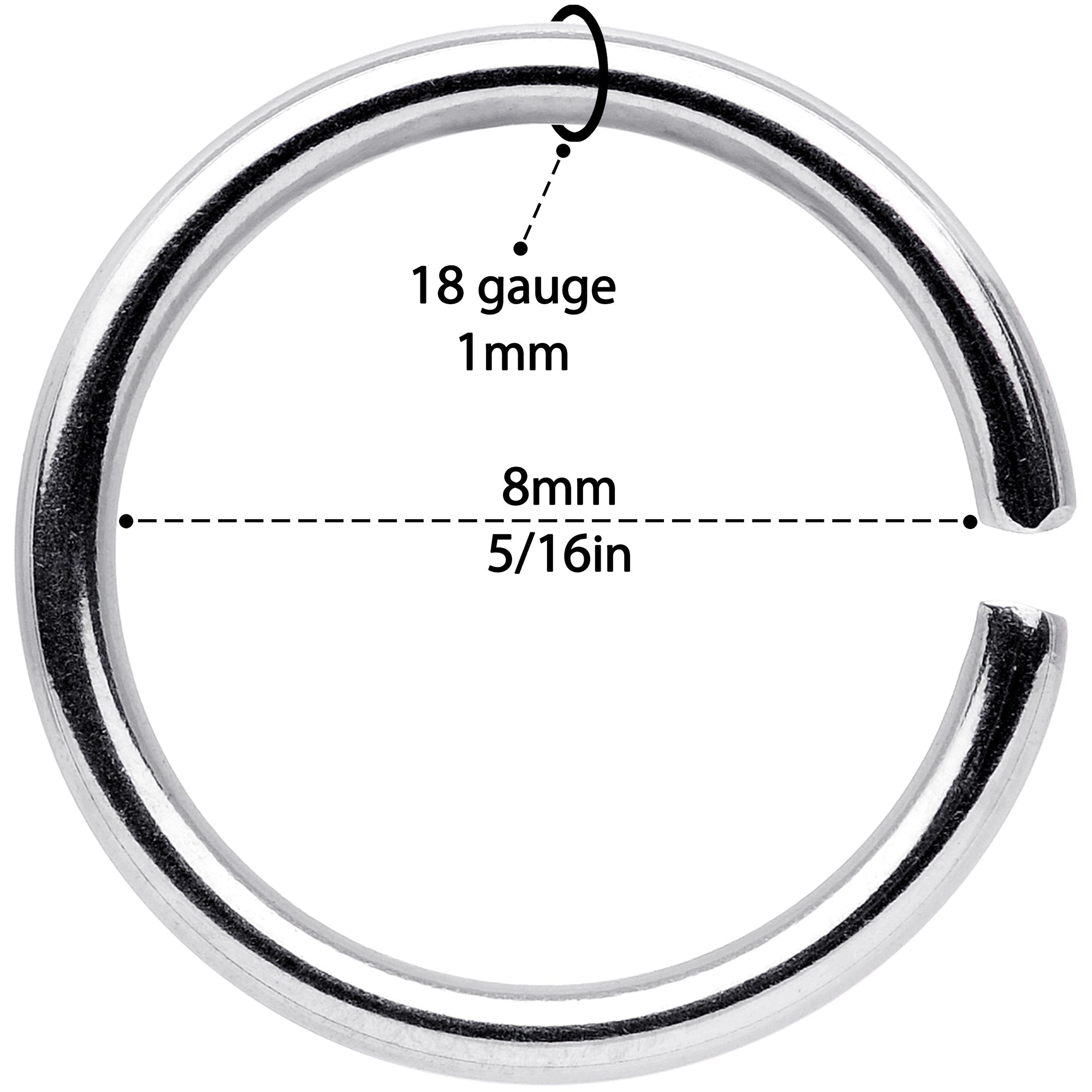 18G 5/16 Blue Anodized Steel Seamless Nose Hoop Set of 12