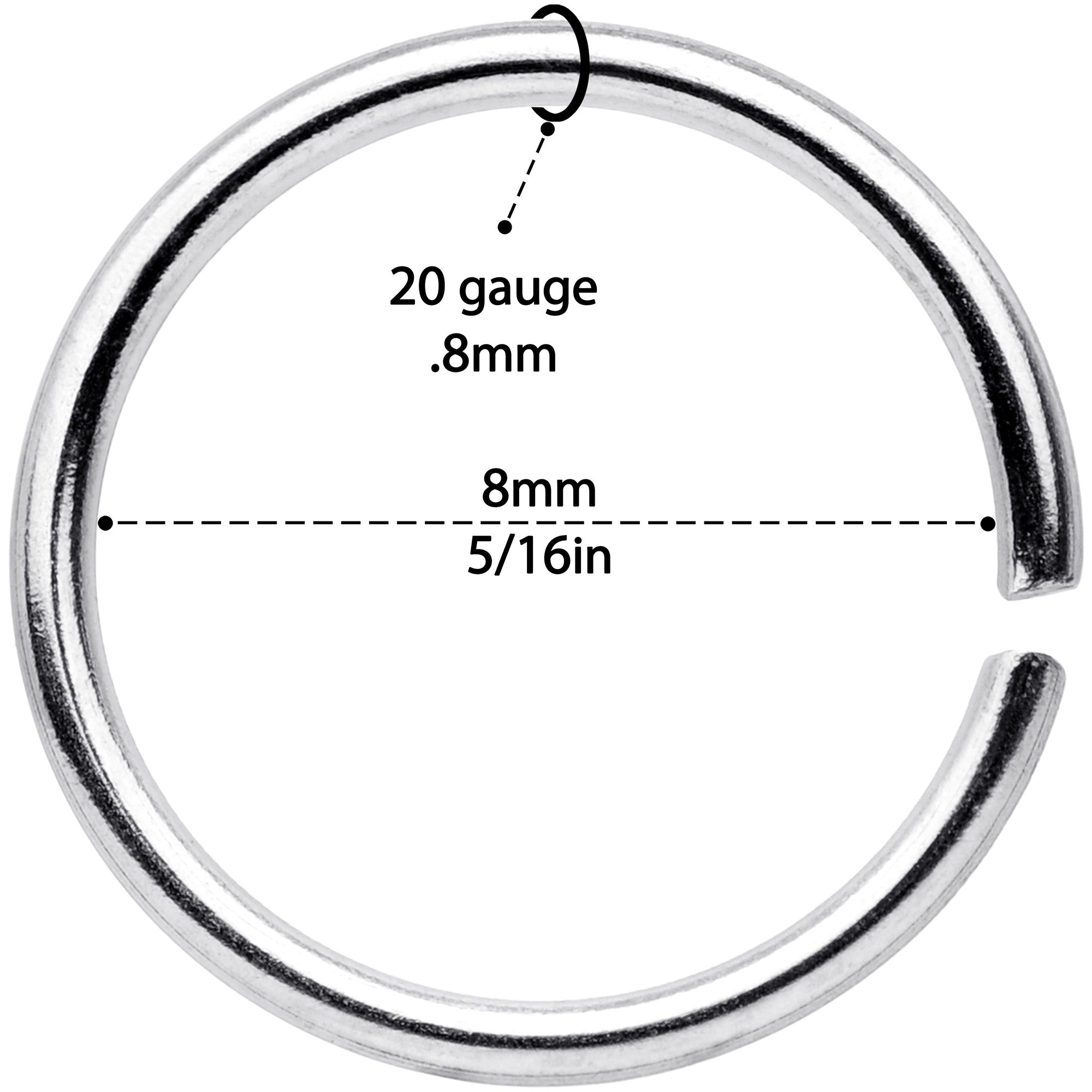 20G 5/16 Gold Tone Rose Gold Tone Anodized Seamless Circular Ring Set of 12