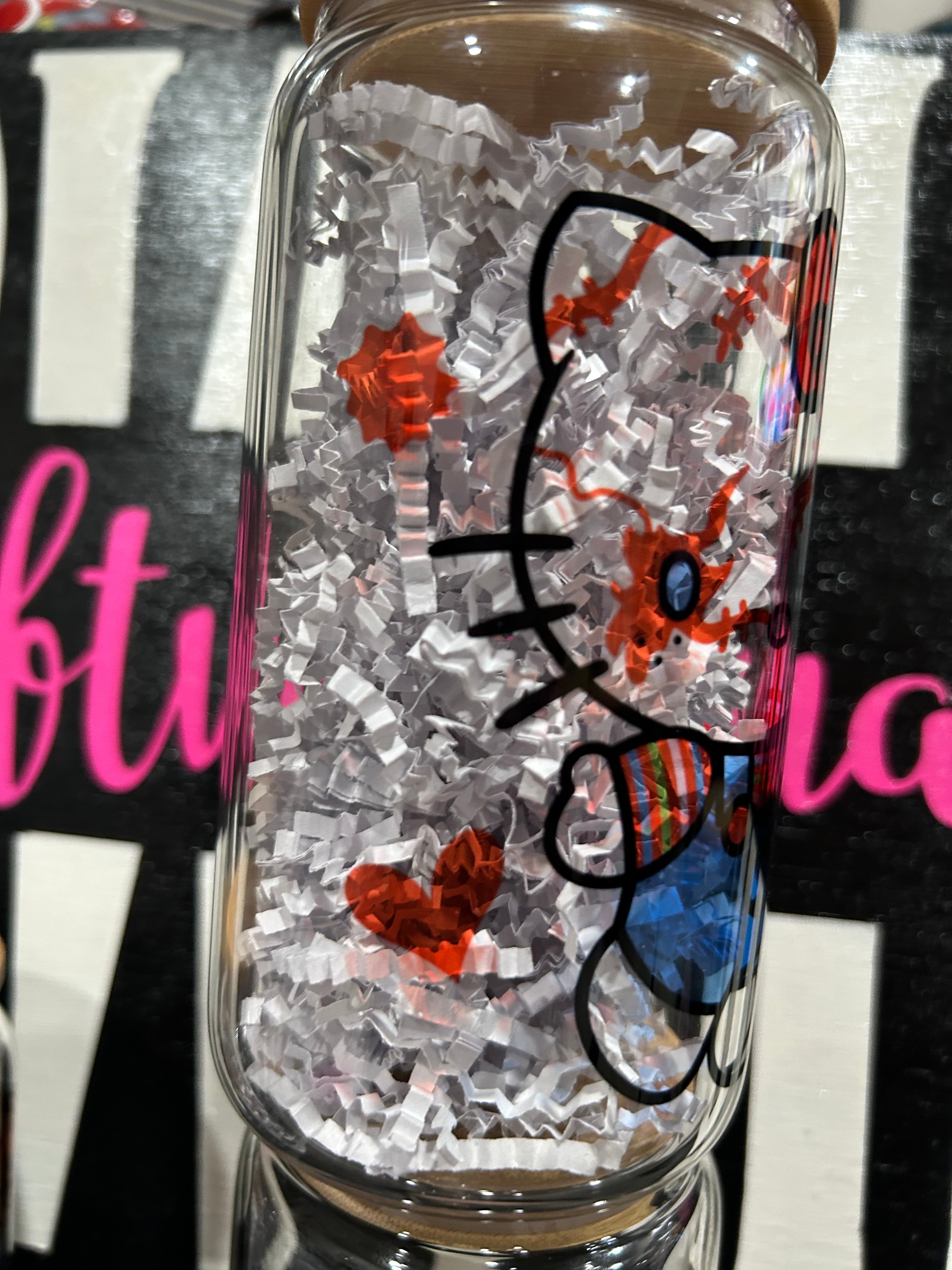 Horror Kitty 16oz Glass Can