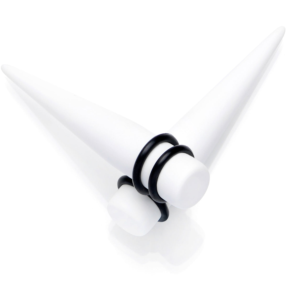 White Matte Acrylic Straight Taper Set 2G to 00G