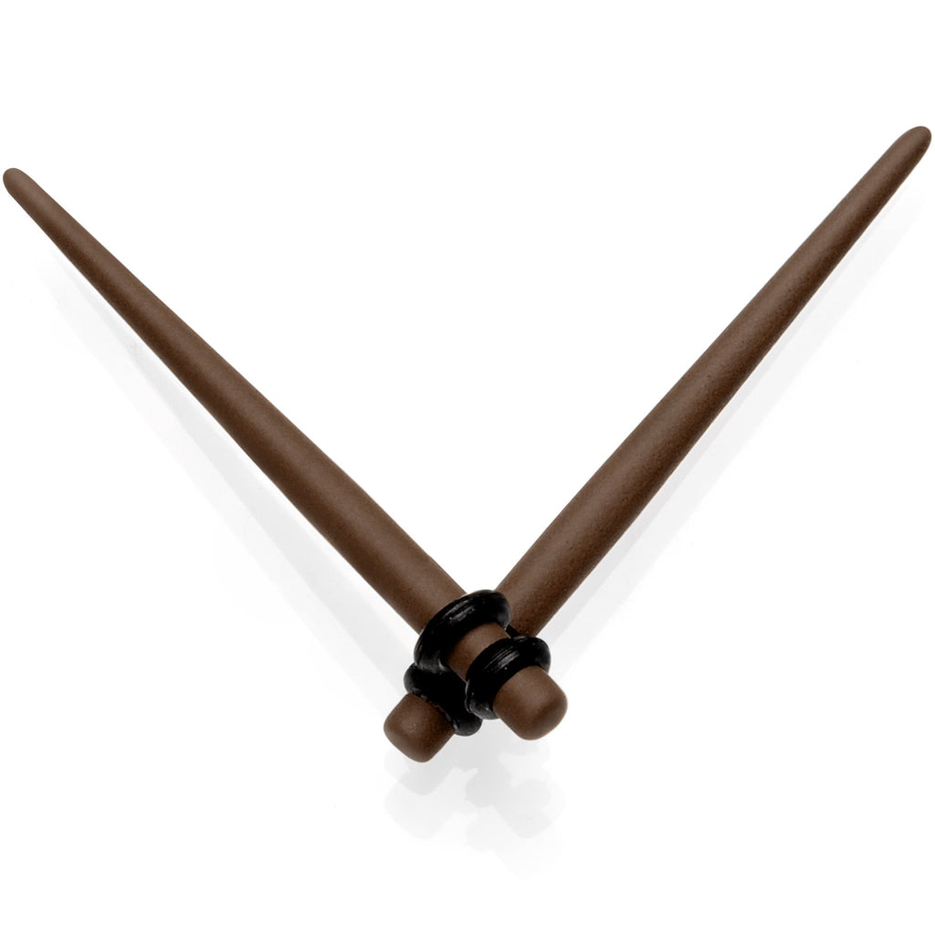 Dark Brown Matte Acrylic Straight Taper Set 12G to 00G