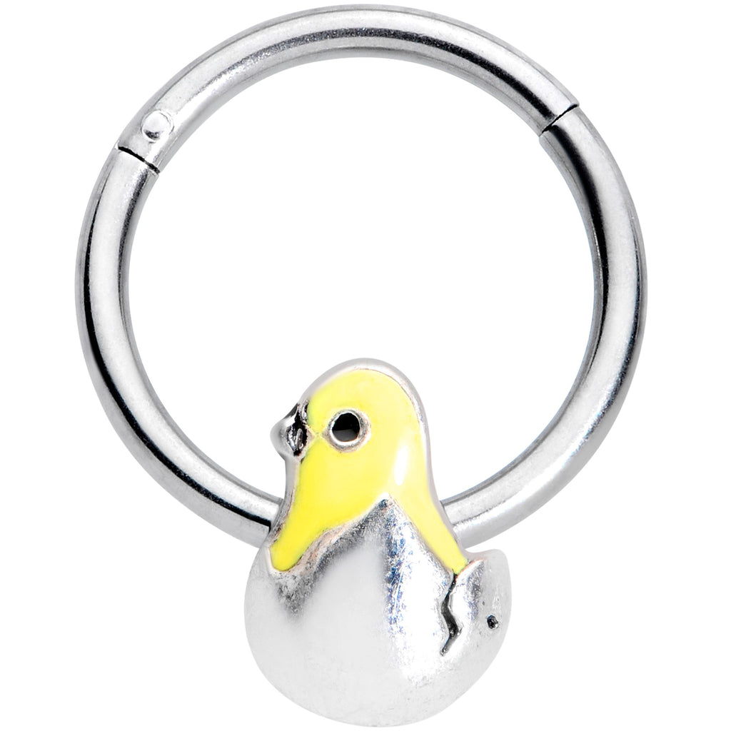 16G 3/8 Hatching Easter Chick Hinged Segment Ring