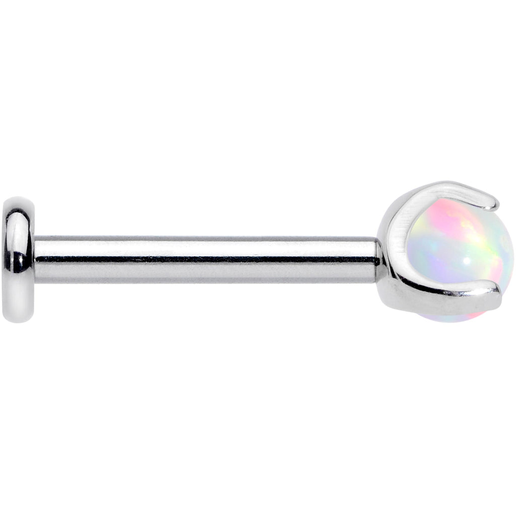 16G 5/16 White Synth Opal ASTM F-136 Implant Grade Titanium Internal Thread Labret