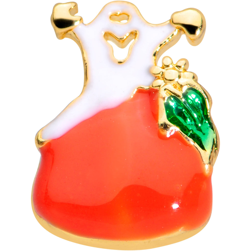 16G 1/4 Gold Tone Haunted Pumpkin Halloween Cartilage Tragus