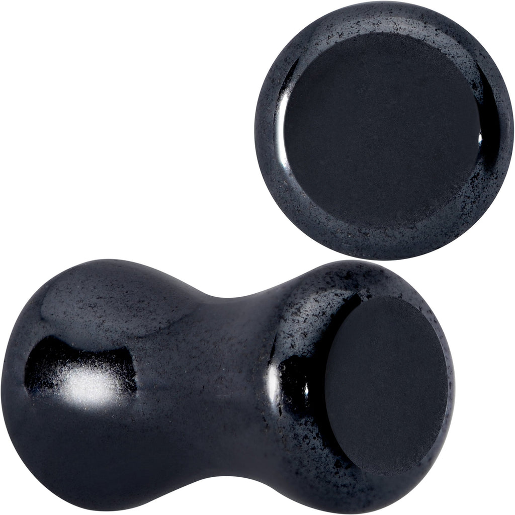 Natural Black Hematite Stone Saddle Plug Set