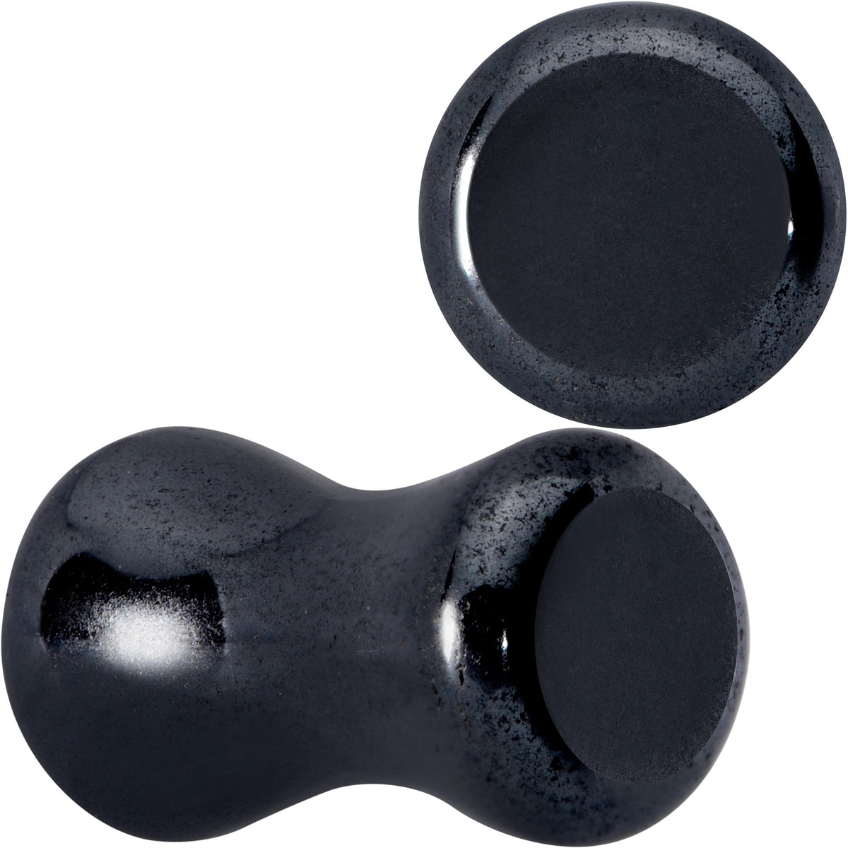 Natural Black Hematite Stone Saddle Plug Set