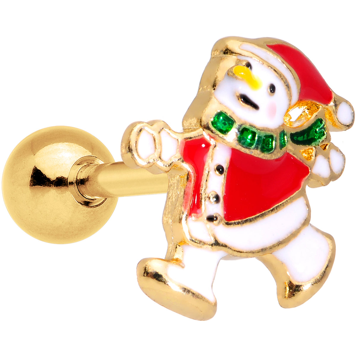 Holiday Snowman Santa Tragus Cartilage Earring