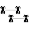 14G 9/16 Black Sitting Dog Barbell Nipple Ring Set